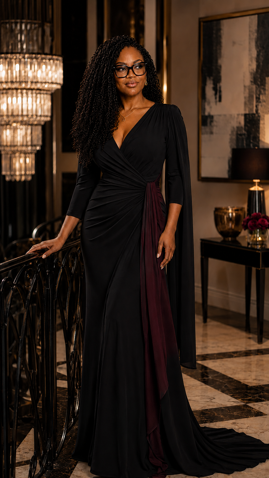 Boneta Prose in an evening gown